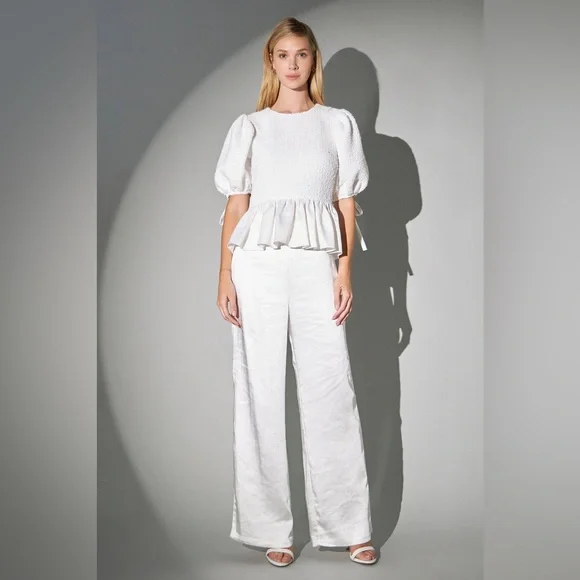 English Factory Textured Peplum Top - Picture 6 of 11